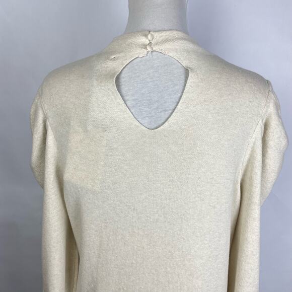Who What Wear | NWT Birch Cream Mock Neck Puff Long Sleeve Midi Sweater Dress - Picture 6 of 9